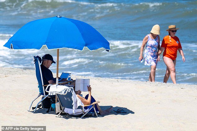 Joe Biden relaxes near his beach house in Rehoboth Beach, Delaware on July 30, 2023