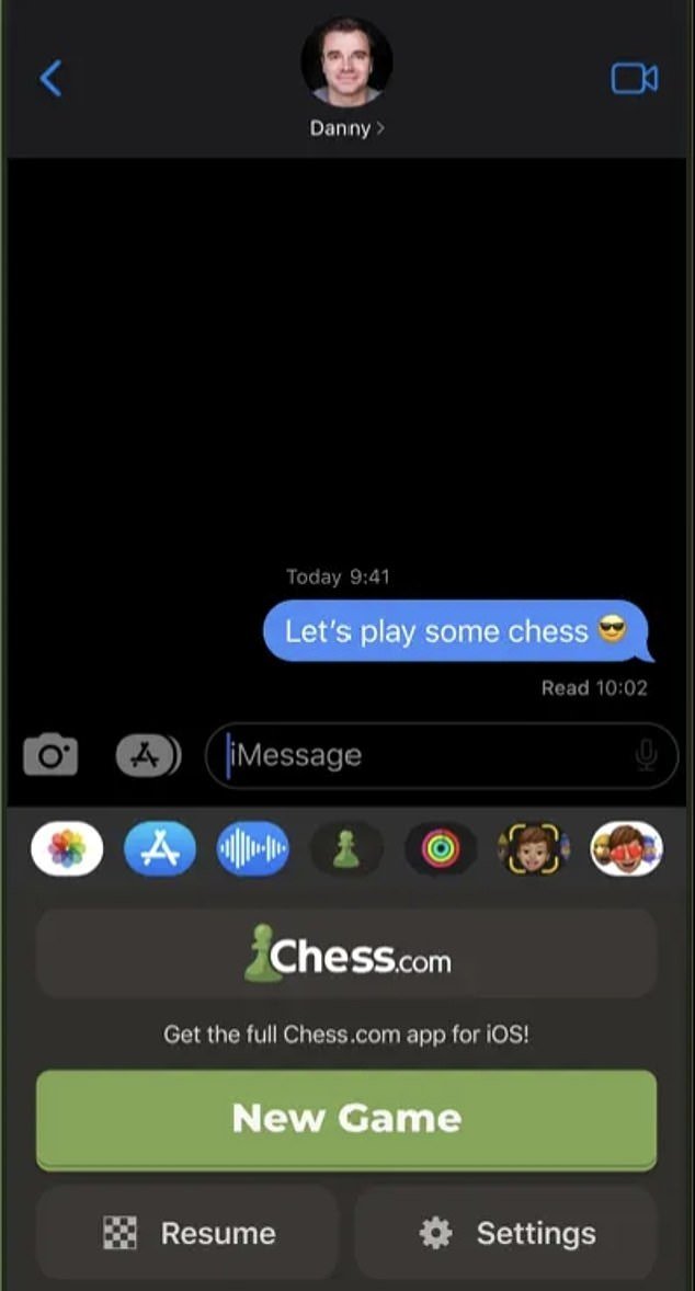 You can play games including chess within iMessage (Apple/Chess.com)