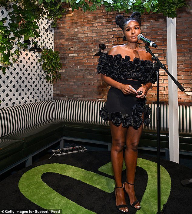 This is what she usually looks like: Janelle took a photo at a fundraiser last week: