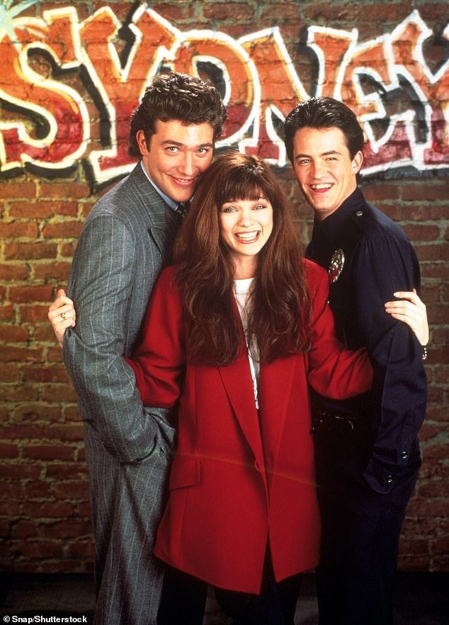 Throwback: In 1990, a few years before Friends, Matthew played Valerie's brother on the sitcom Sydney;  they are pictured with co-star Craig Bierko in a publicity campaign for the show