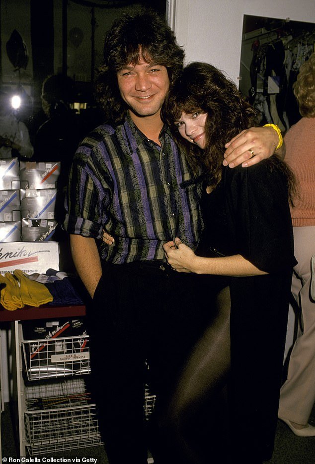 As they were: Valerie herself has been candid about her turbulent marriage to Eddie, which ultimately went up in flames in 2007;  pictured 1987