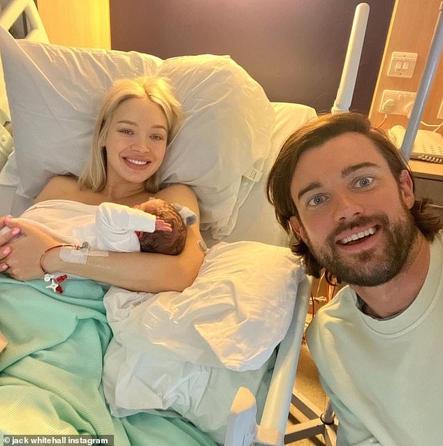 Family: Roxy and Jack welcomed their daughter Elsie at the Lindo Wing at St Mary's in London in September