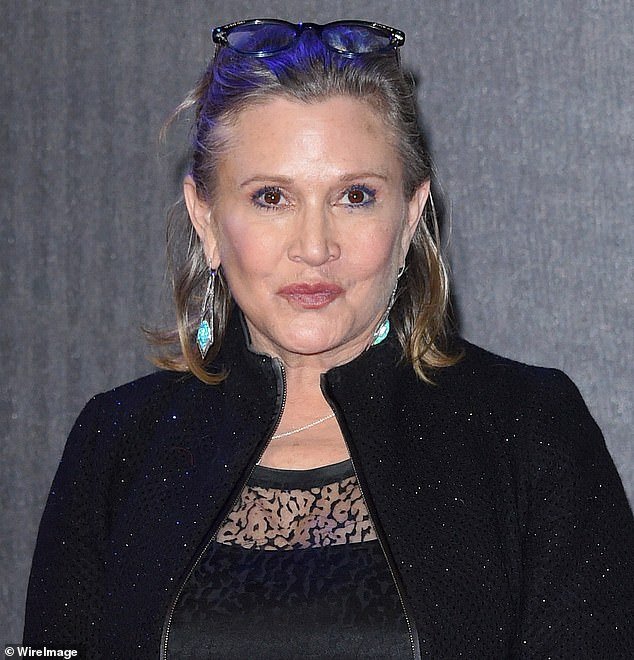 Pictured is Carrie Fisher, known for her role as Princess Leia in the original Star Wars trilogy