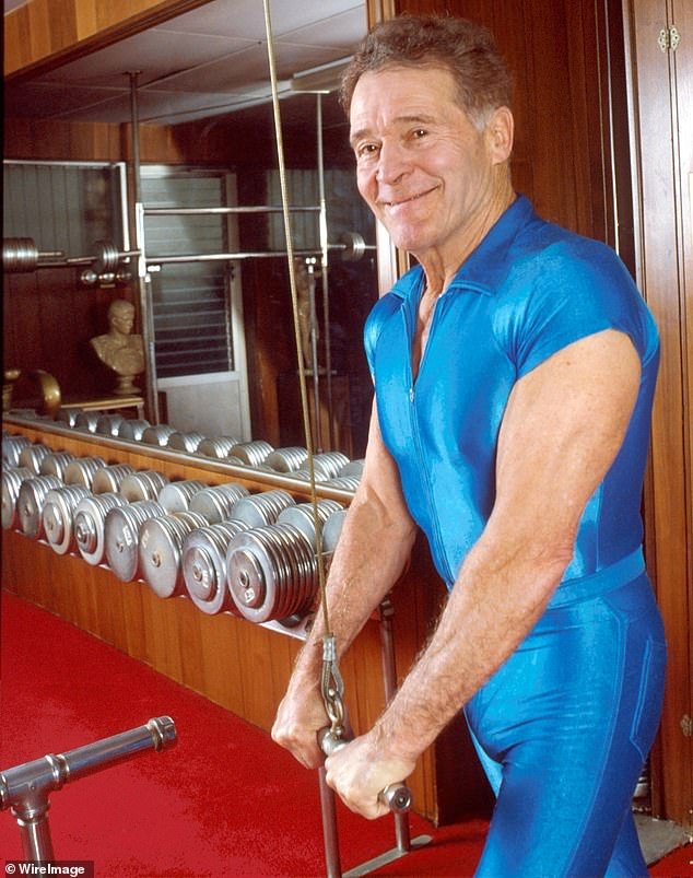 Pictured is original fitness guru and entrepreneur, Jack LaLane, at his Los Angeles home