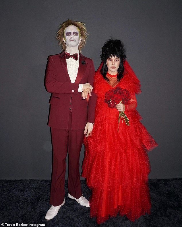Dressing up: For Halloween, the couple dressed up as Beetlejuice and Lydia Deetz and shared memorable photos on Instagram