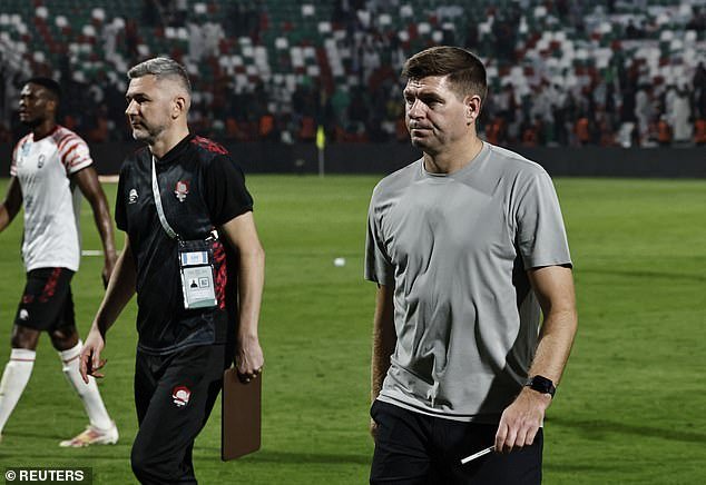 Steven Gerrard (right) has called on Mark Allen (not pictured) to help improve Al Ettifaq's academy