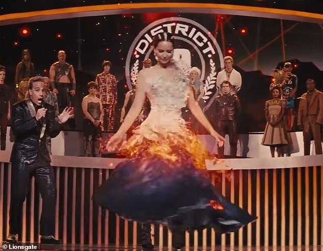 The Inspiration: In the second film, Catching Fire, Katniss wears a wedding dress that turns into a black dress after it ignites at the bottom
