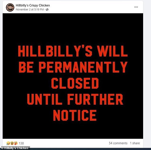 Mr Tay's Hillbilly's Fried Chicken company has declared bankruptcy, just four years after Hillbilly's Crispy Chicken opened in Baulkham Hills