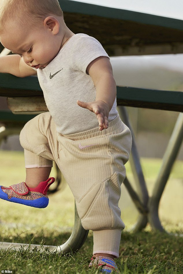 Nike says its baby shoe is 'critical for early walkers' and is designed to 'promote natural gait development'