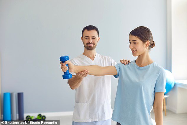 After several weeks, those who contracted muscles in the mobile arm lost only 2 percent of the muscle in their immobile arm (stock image)
