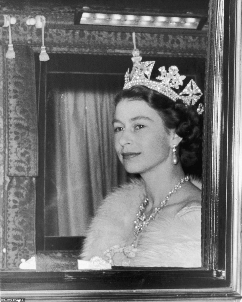 Queen Elizabeth II on her way to the first State Opening of Parliament during her reign in 1952