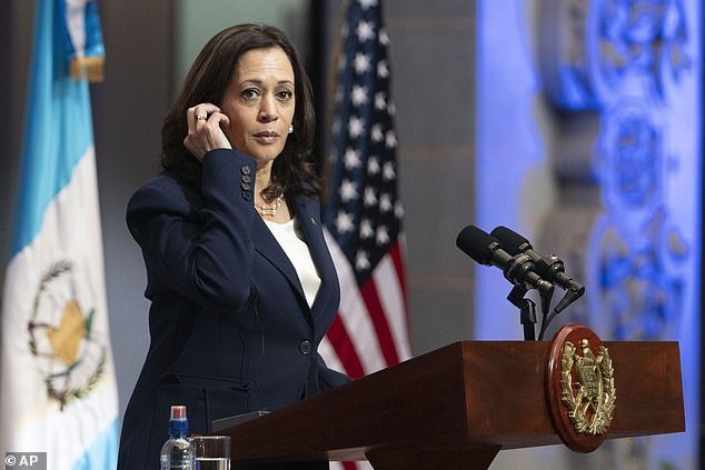 Harris would choke on her own horrible nervous cackle after being bumped out of the way.