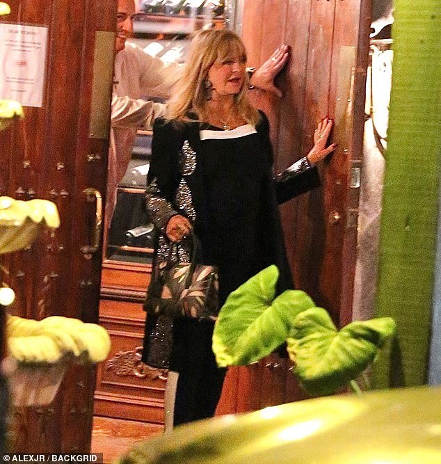 There she is: Goldie looked stylish as she was spotted at the eatery