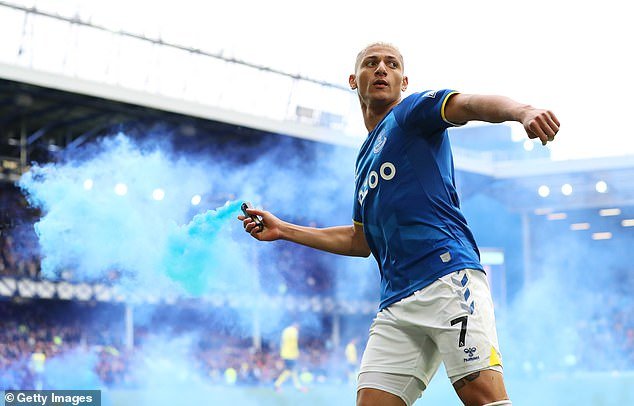 Richarlison was charged by the FA for throwing flares into the crowd when the Toffees played Chelsea in May 2022