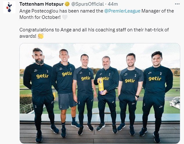 1699620941 323 Ange Postecoglou makes it a HAT TRICK of manager of the