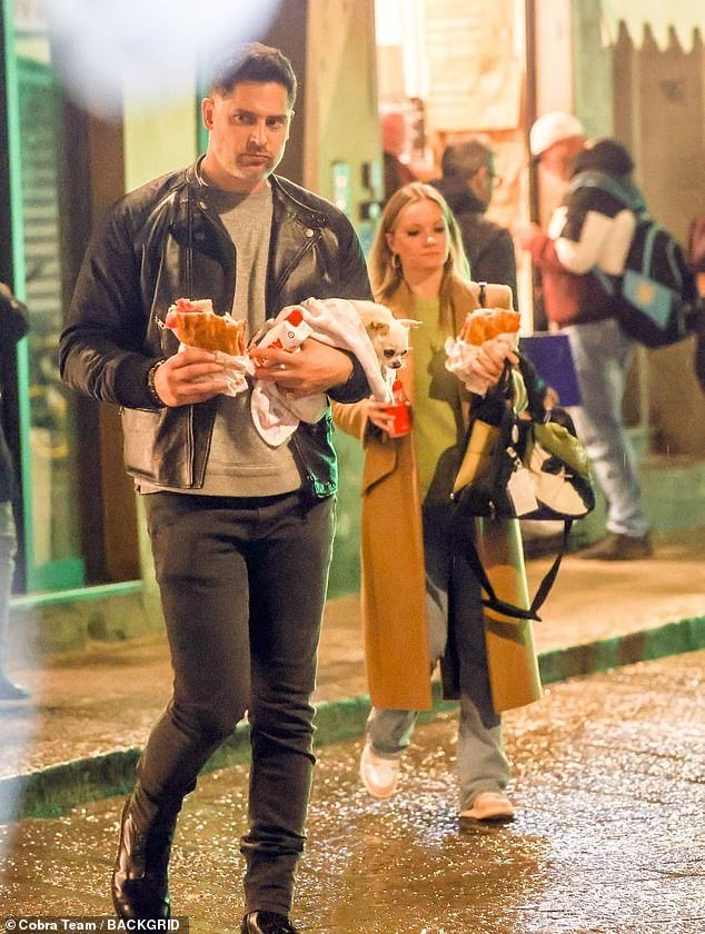 Munchies: The pair, who first linked up in September, took time to stroll around the Italian city as they grabbed a bite to eat