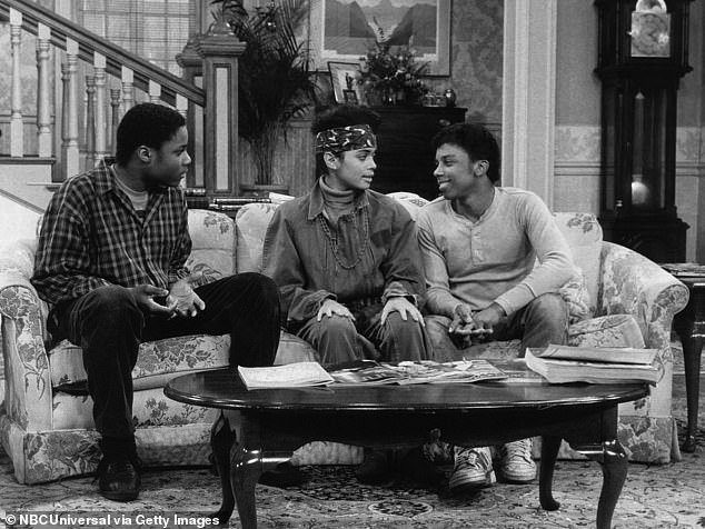 Carl (right) played the role of Walter 'Cockroach' Bradley - pictured here on set alongside Malcolm-Jamal Warner and Lisa Bonet