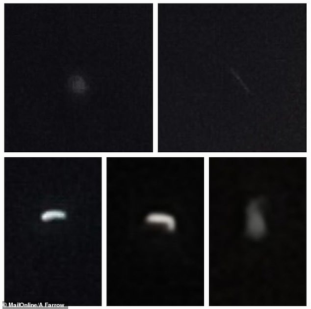 A group of UFOs seen on separate nights in the first week of October