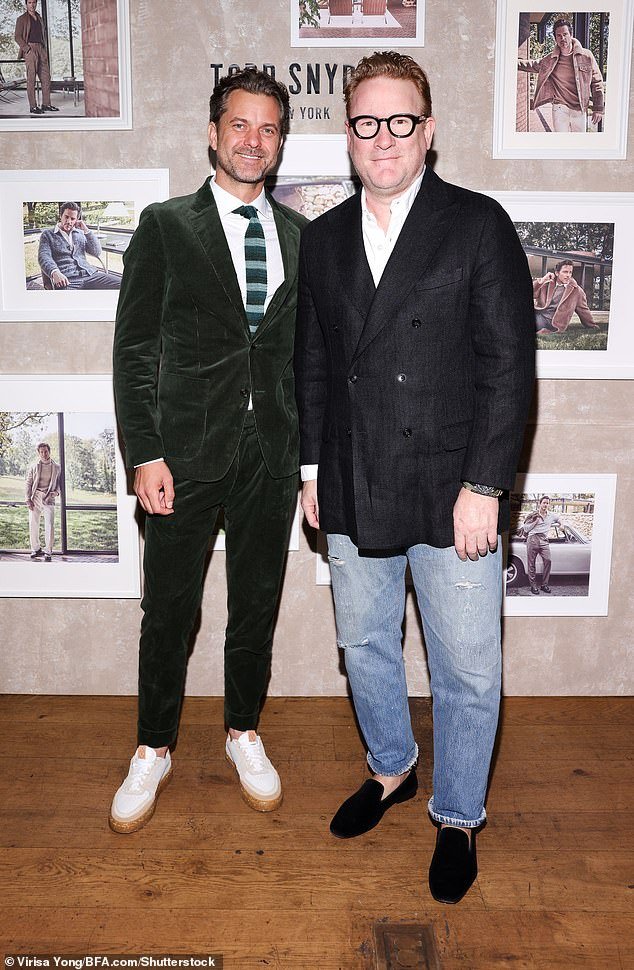 Fashion event: Jackson posed next to Todd Snyder at San Vicente Bungalows