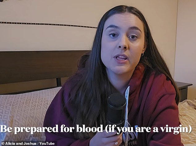 The 23-year-old noted that being open with your partner could help them 'support' you better and said you should be prepared for blood loss.