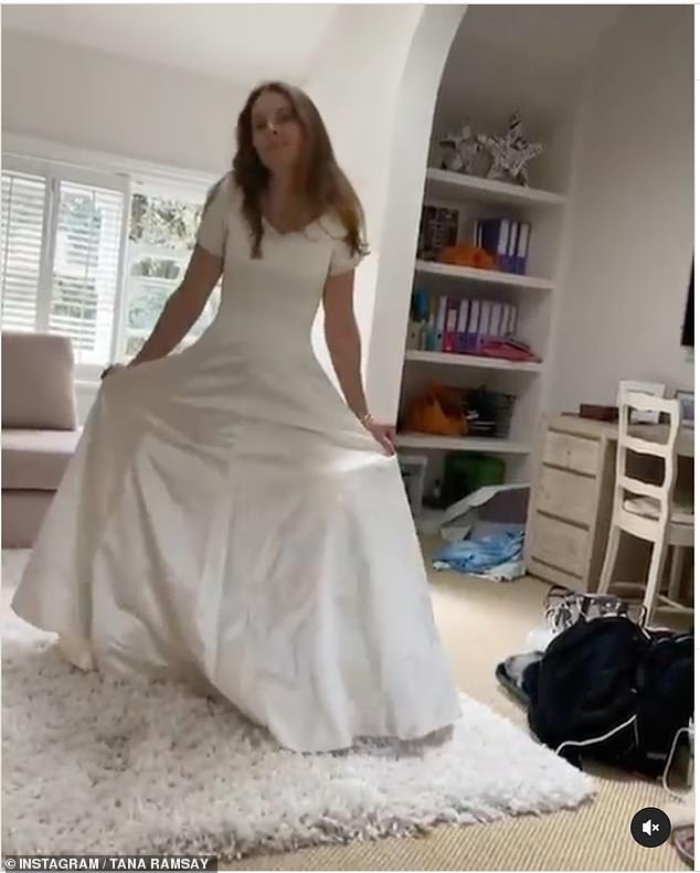Fits like a glove: In July 2021, while clearing out some old stuff, Tana found her wedding dress and uploaded a video of herself gyrating in it