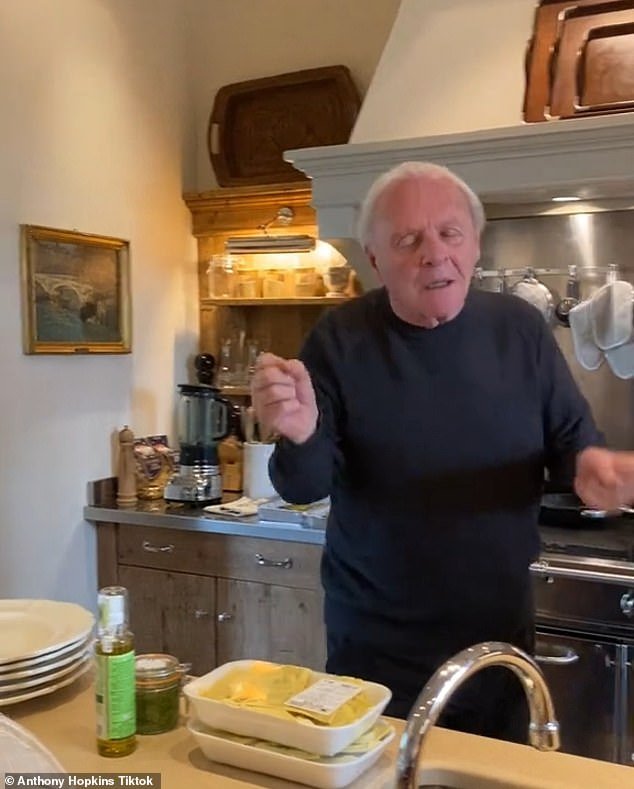 Cooking up a storm: Hopkins received a slew of positive comments from his millions of fans and followers on TikTok and Instagram: “There's nothing like dancing while you cook,” one person wrote