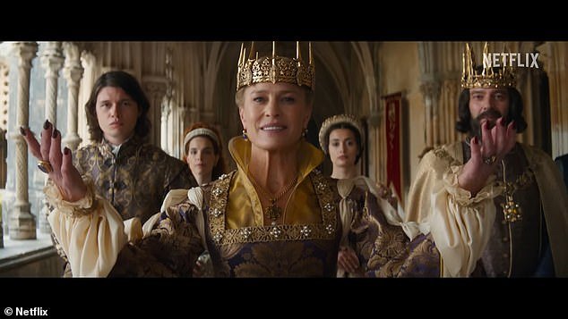 Royals: “Welcome Princess,” an ominous female voice is heard saying, as we then get a glimpse of the royal family, including Queen Isabelle (Robin Wright), her royal husband (Ray Winstone) and Prince Henry (Nick Robinson).