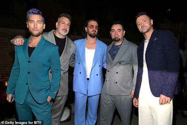 Another reunion: Rumor has it that the 42-year-old actor will meet the other four boy band members in Hollywood next Wednesday to promote the upcoming release of Trolls Band Together;  seen in September