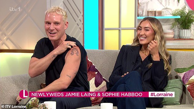 Joke!  Later in the segment, Jamie, along with his wife Sophie Habboo, joked again: 