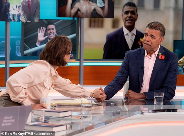 Angry: Kamara broke down in tears on breakfast show Good Morning Britain and was comforted by Susanna Reid as he admitted he was 'ashamed' of his speech problem