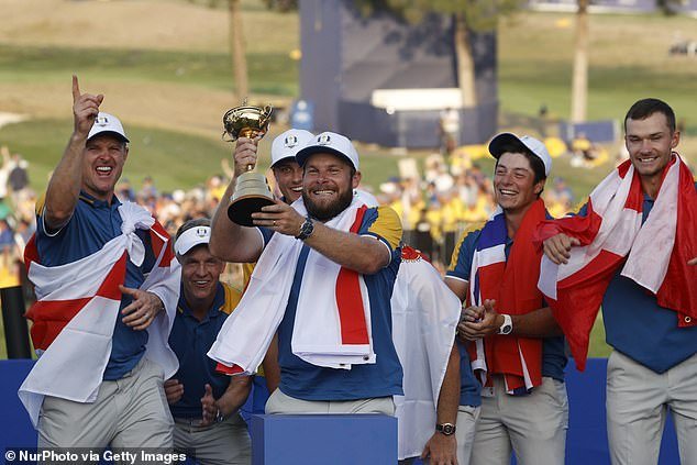 Hatton (middle) won the Ryder Cup with Team Europe in Rome last month