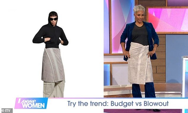 Fellow Loose Women panellists said the towel looked 'identical' to the £695 twin
