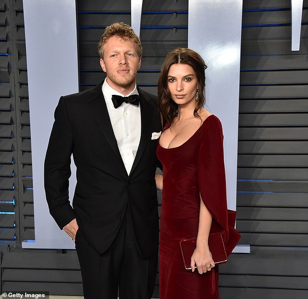 Exes: Emily married her now ex-husband Sebastian Bear-McClard in 2018 (pictured in March 2018) and they welcomed son Sylvester, two, before splitting in July 2022