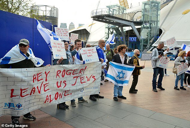 Many protested outside the 02 Arena ahead of the London gig