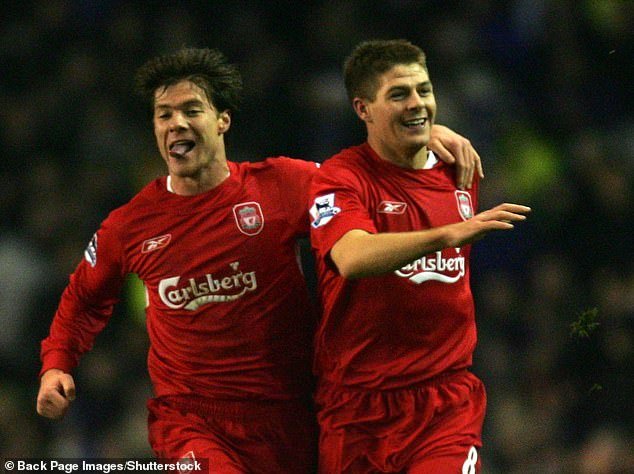 Steven Gerrard (right) and Xabi Alonso won the Champions League together in 2005, but never won a Premier League title