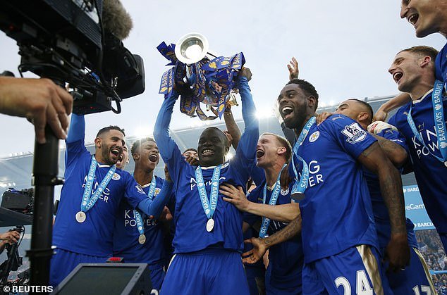 N'Golo Kante (centre) played a crucial role in winning the league with Leicester, before doing the same for Chelsea the following year