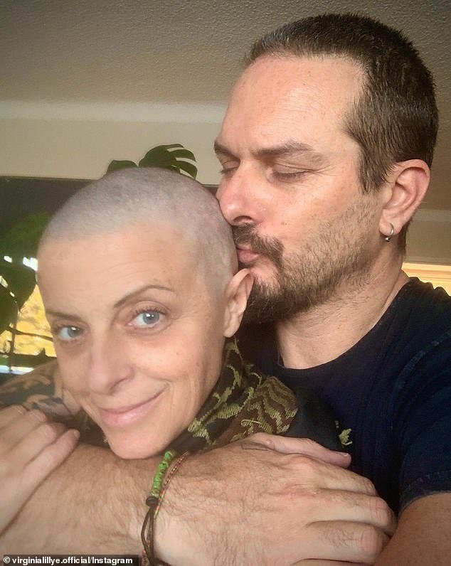 Virginia Lillye's husband Julian cut off his long hair when she lost hers during the first round of chemotherapy