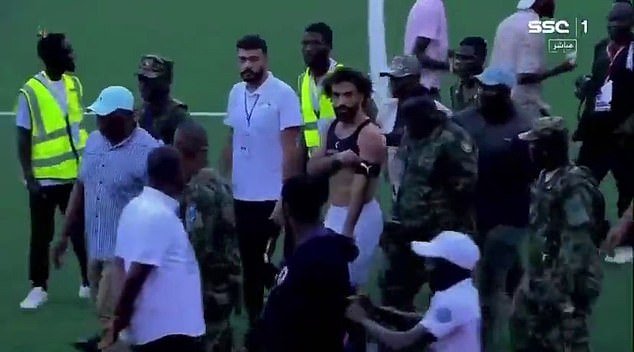 The attacker was escorted off the pitch by full-time military guards to try to prevent further approaches from supporters