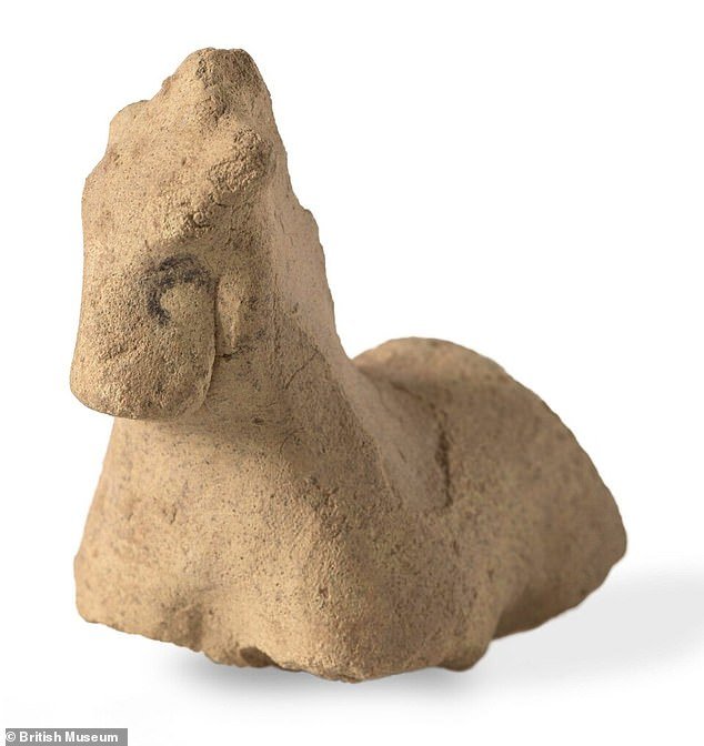 Offerings such as this clay horse suggest that the worshipers may have been part of Alexander the Great's personal guard 