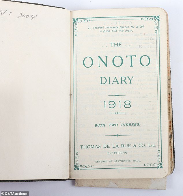 The diary was discovered after 105 years by a secret source.  His diary was meticulously completed from 1914 to 1918