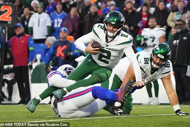 Quarterback Wilson had a terrible afternoon as the Bills beat the Jets badly on Sunday