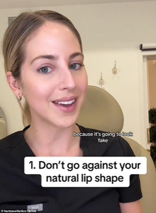 The first tip Hartz offered was to make sure you don't go against your natural lip shape when getting lip filler