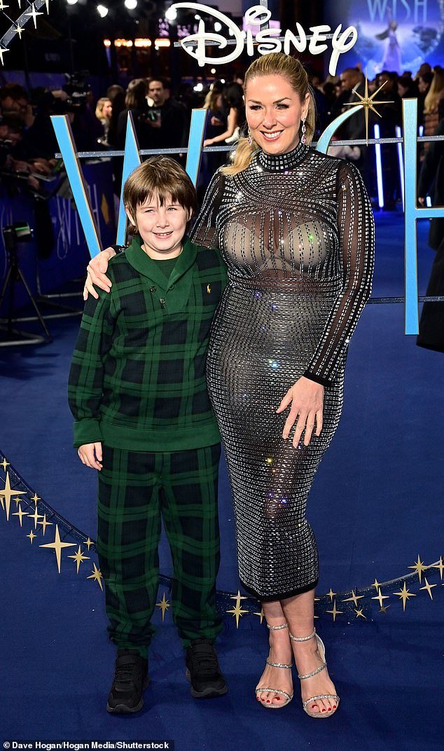 Sweet: The Dancing On Ice star was accompanied by her son Jaxon Reilly