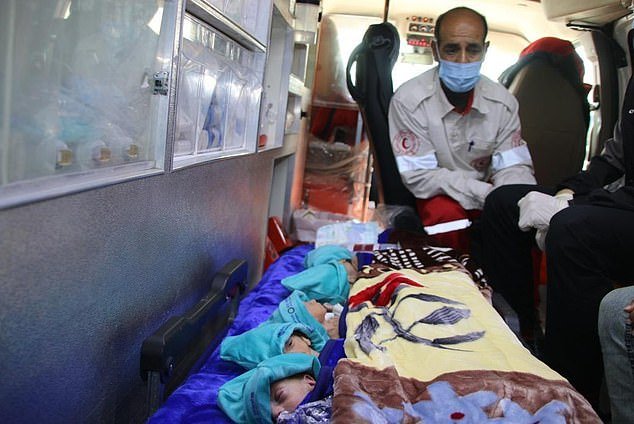 You can see the babies being transferred from Al-Shifa Hospital into emergency vehicles