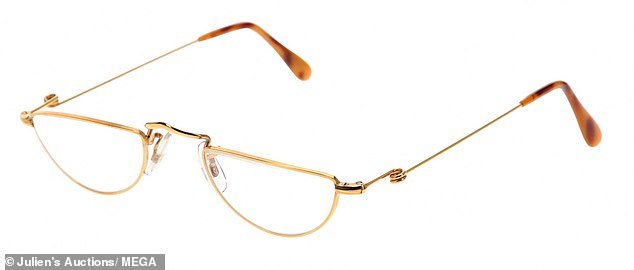Glasses: The gold-colored glasses worn by Harris will also be auctioned and are expected to sell for between $10,000 and $20,000
