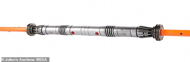 Lightsaber: The double-bladed lightsaber used by Darth Maul (Ray Park) is estimated to fetch between $40,000 and $60,000, while Ewan McGregor's Obi-Wan Kenobi and Liam Neeson's Qui-Gon Jinn lightsabers expected to raise $25,000 and $35,000
