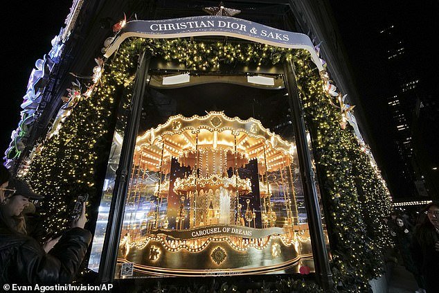 Cheerful: The Dior store twinkled with countless warm yellow lights