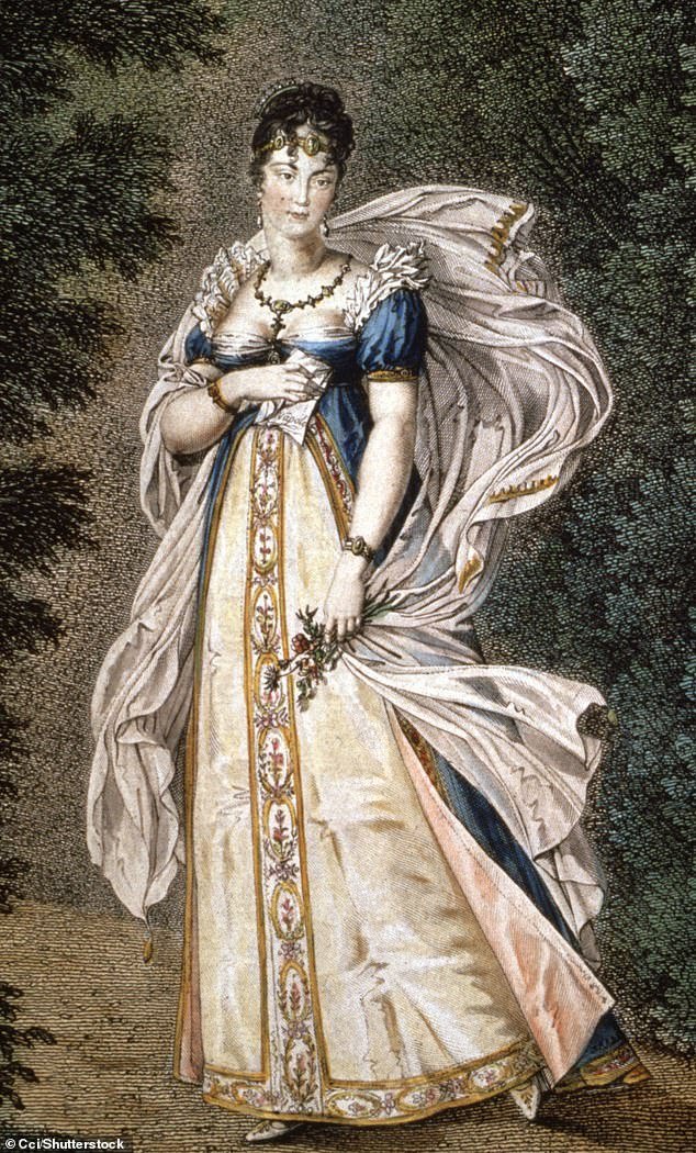 Josephine, pictured above in 1805, was born in 1763 on the small Caribbean island of Martinique