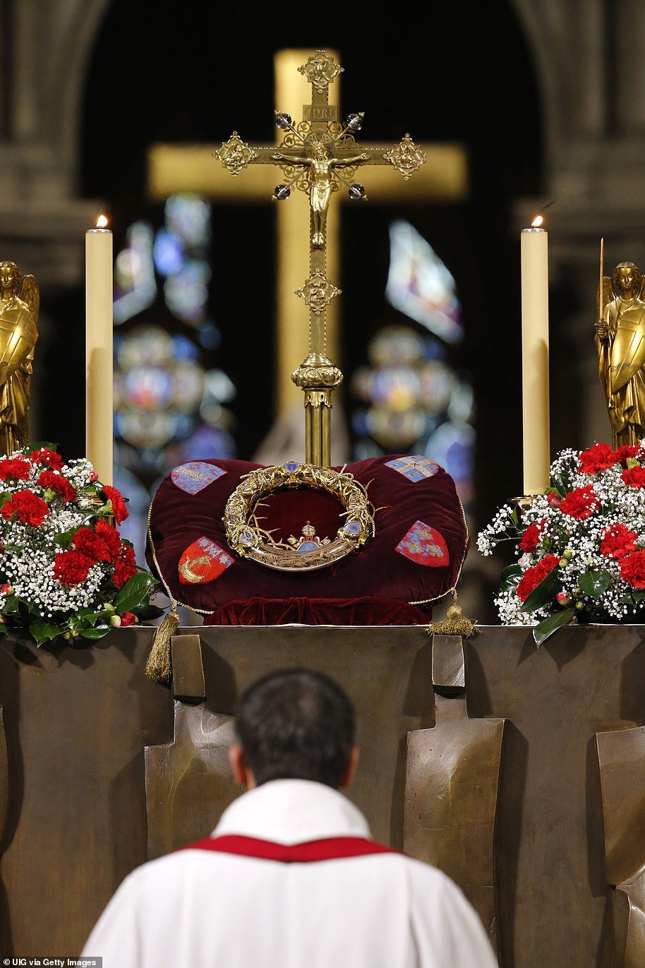 Notre-Dame de Paris is home to the relic that is accepted as a cathedral by Catholics around the world.  The holy crown of thorns worn by Jesus Christ during the Passion