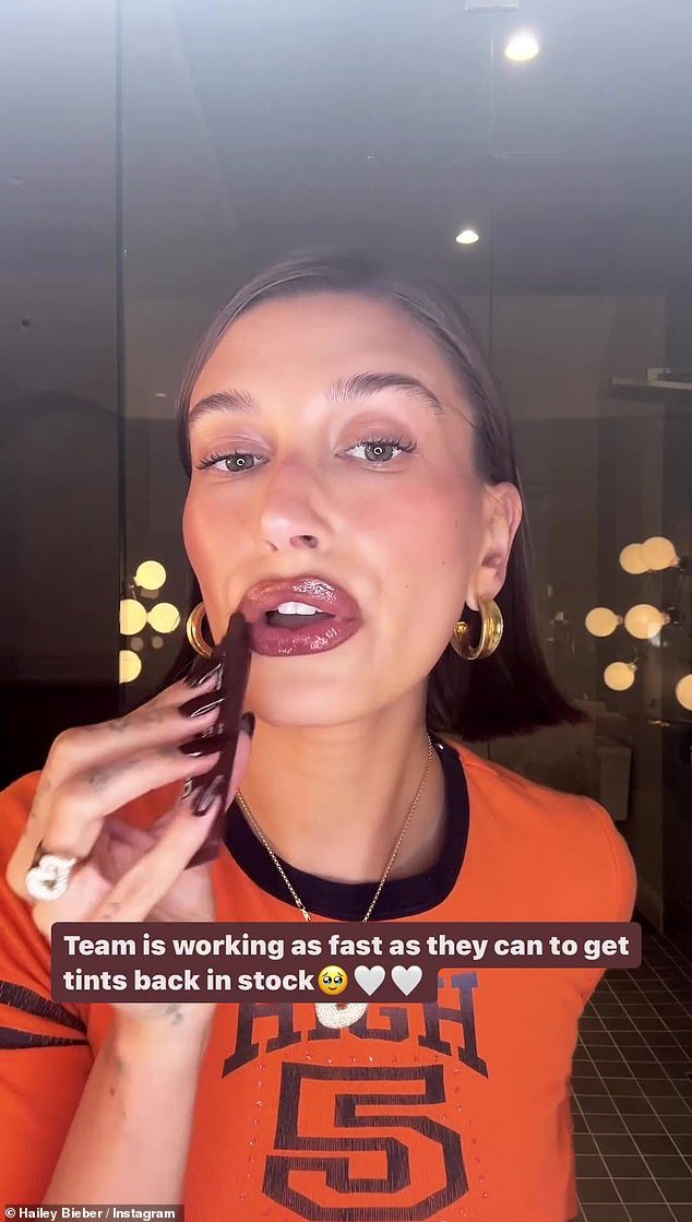 She also shared some new Rhode skincare-related content after the brand's favorite lip tint sold out following Black Friday